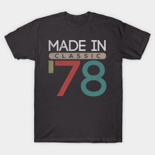 41st Birthday Vintage and Classic Retro 1978 Gift T-Shirt